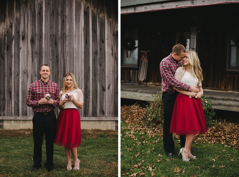Rustic Cabin Christmas Couples Session_0007