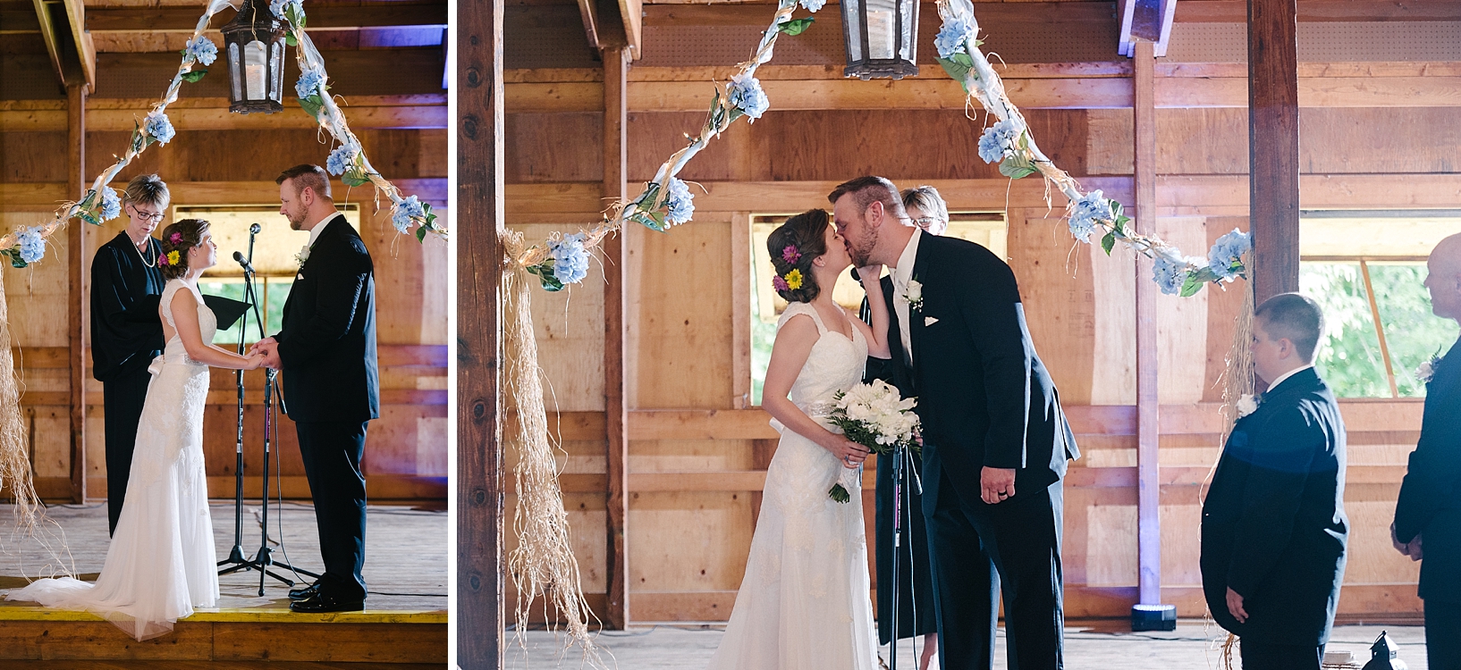bride and groom standing at the altar