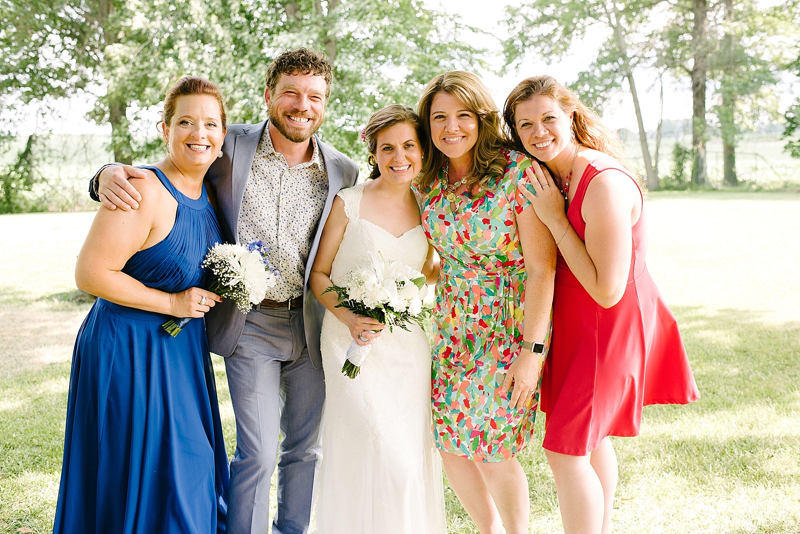 bride and her cousins