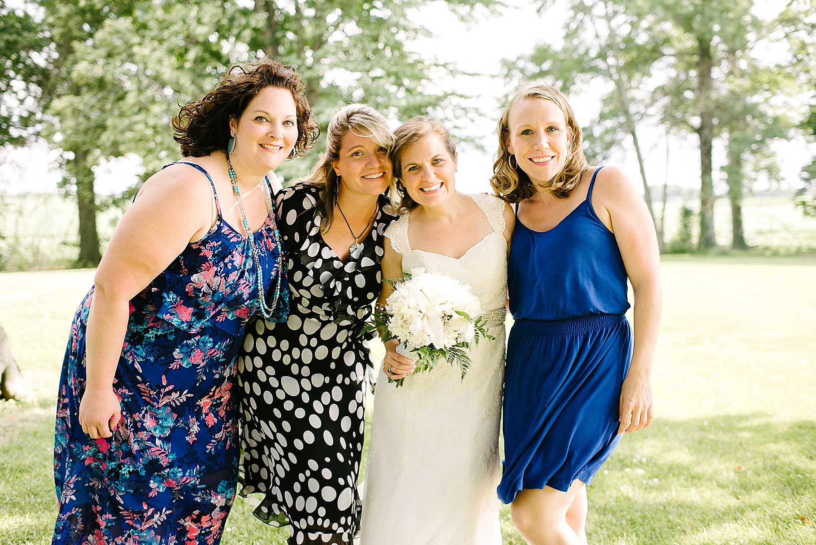 bride with high school friends