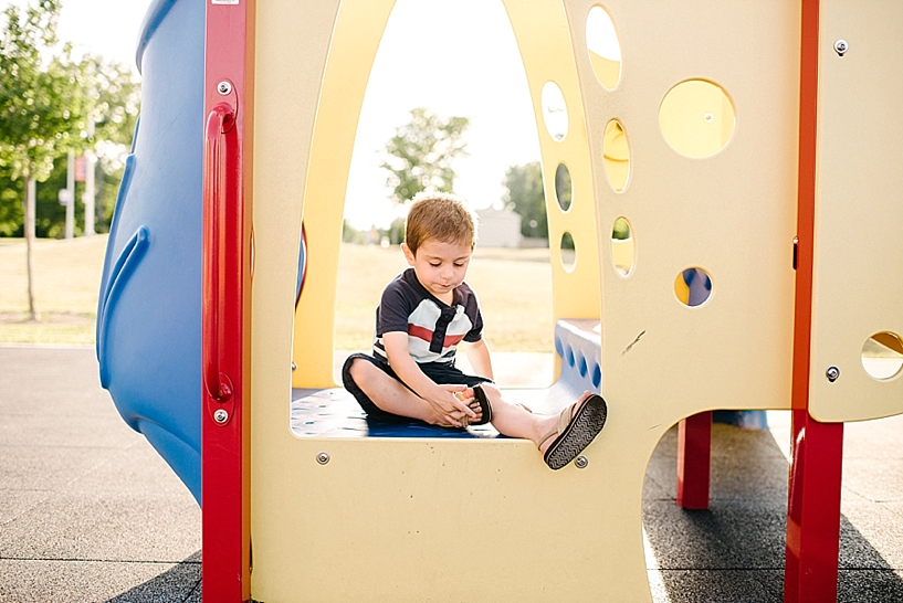 3 year old boy on playground