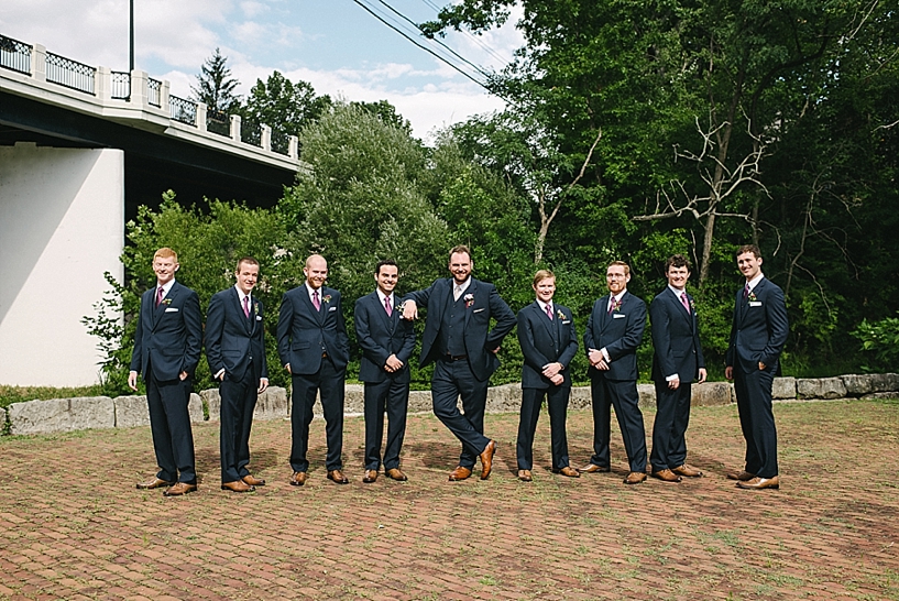 Groomsmen in navy suits
