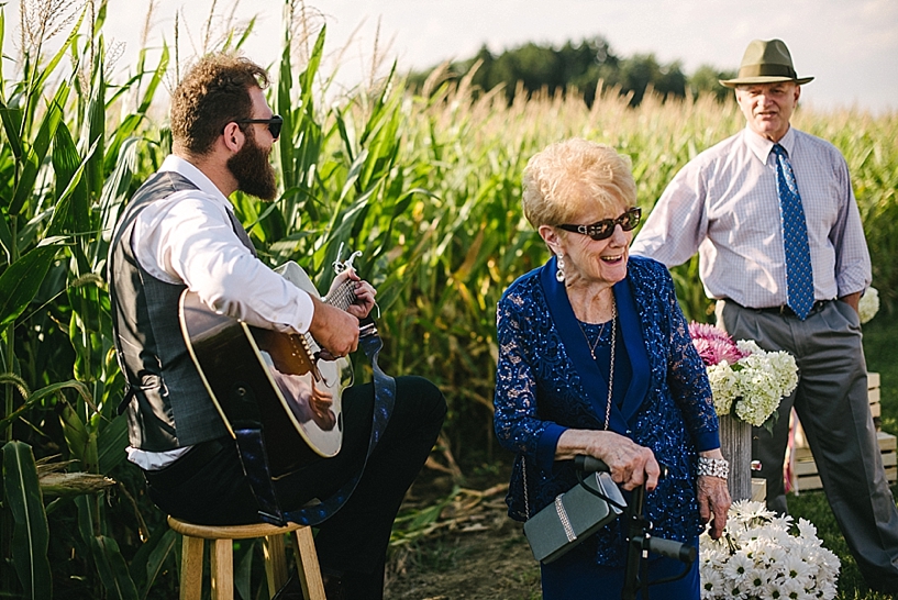 wedding guitarist and grandmother of the bride