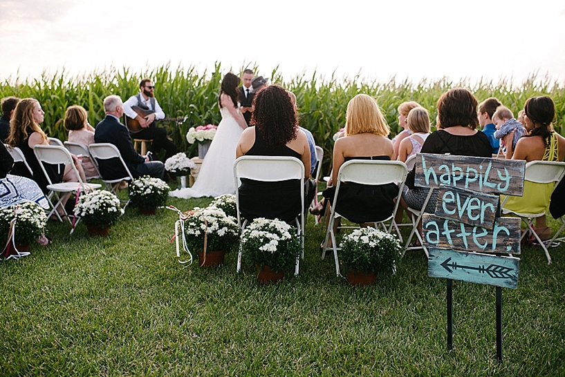 wedding ceremony in corn field