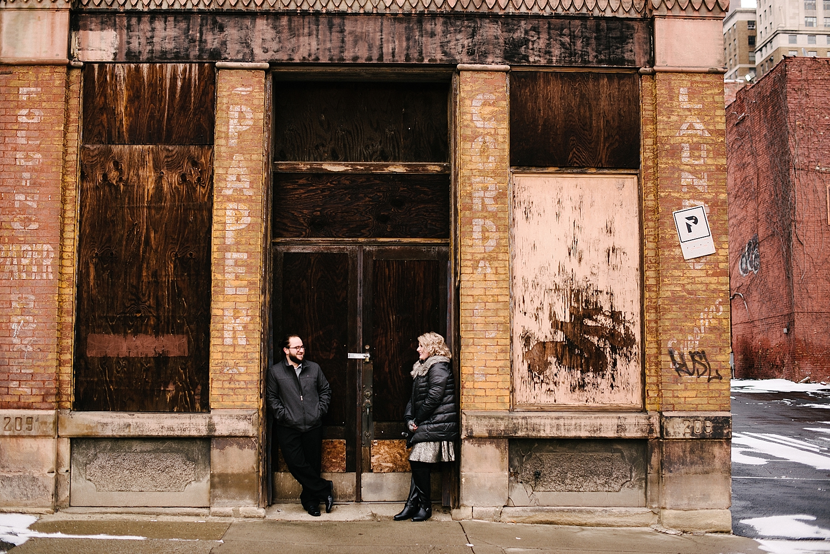 urban engagement session abandoned building downtown Pittsburgh