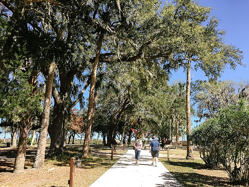tourists walking down path in the Fountain of Youth St. Augustine FL