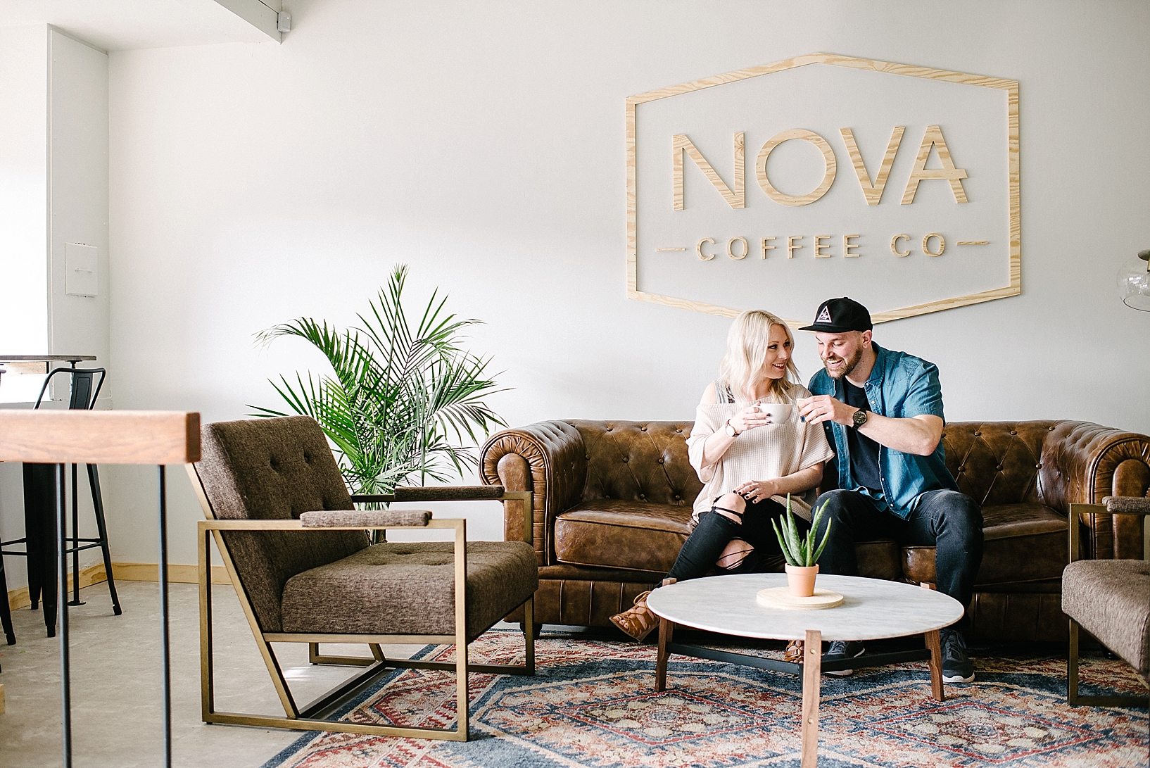 coffee shop engagement session