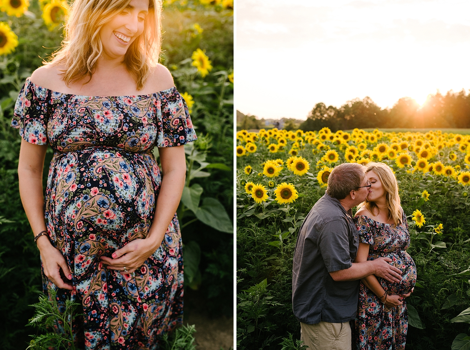 sunflower field maternity family session_0011