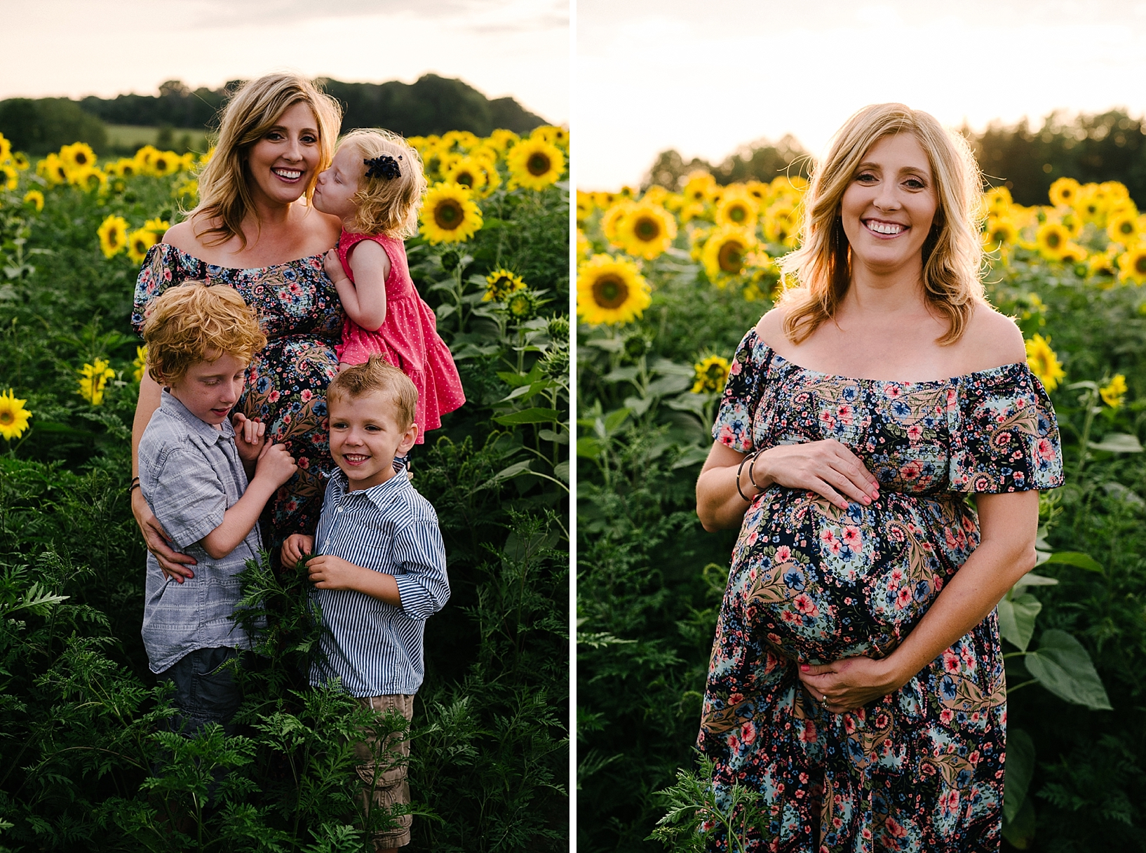 sunflower field maternity family session_0016
