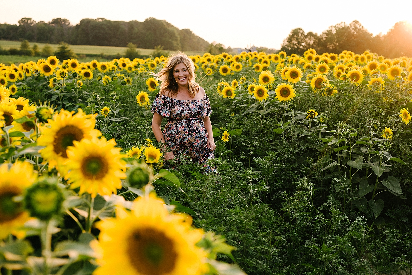 sunflower field maternity family session_0021