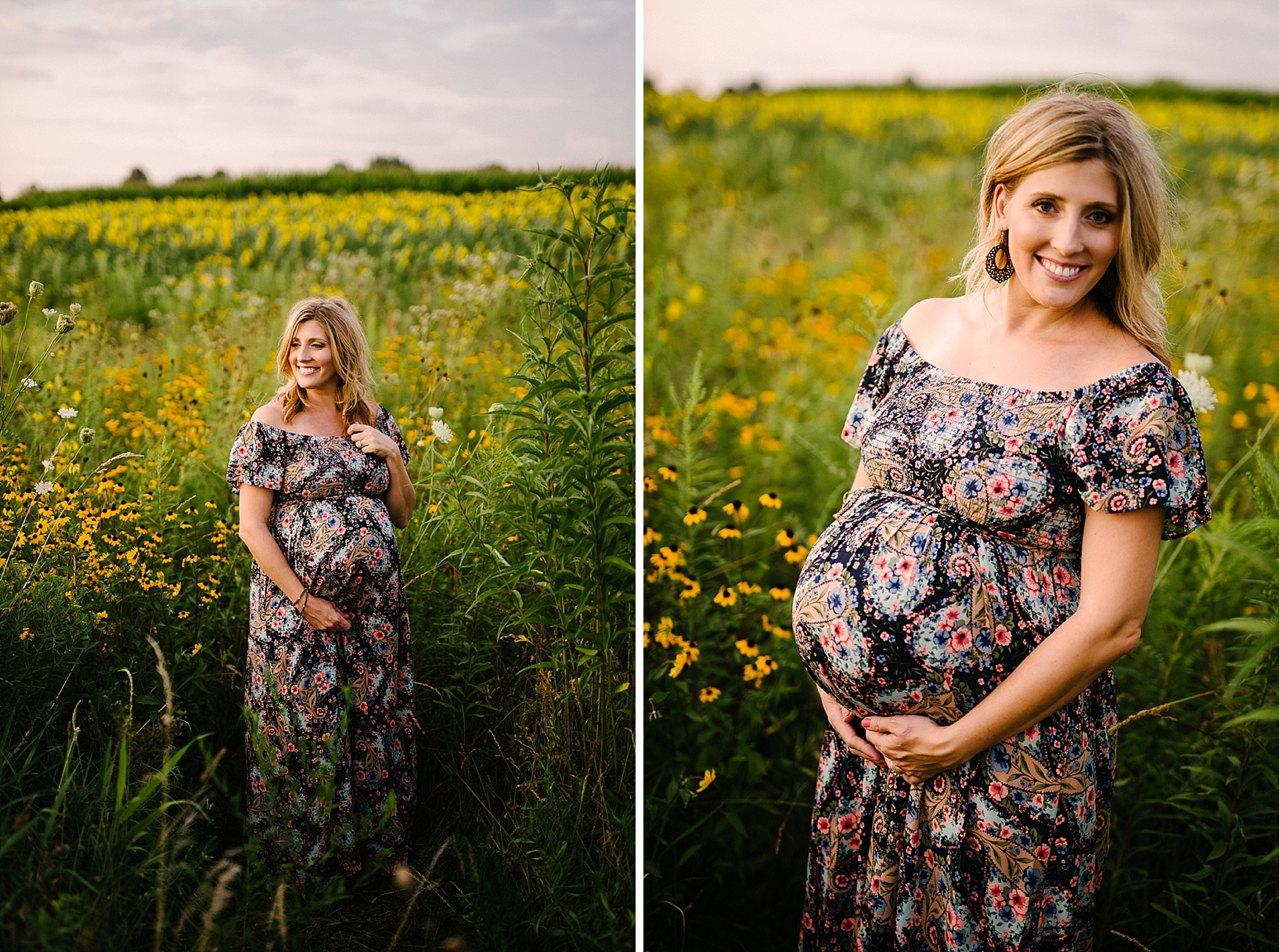 sunflower field maternity family session_0028