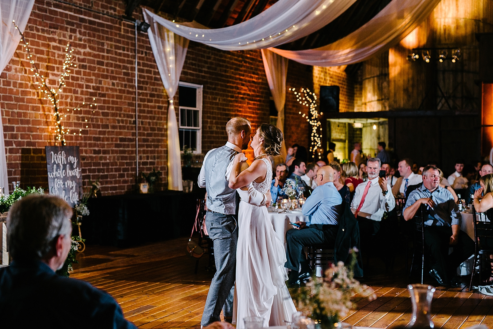 bride and groom's first dance Stone Ledge Farm wedding reception