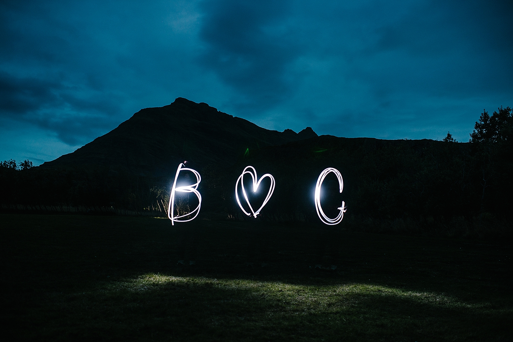 light painting in Iceland