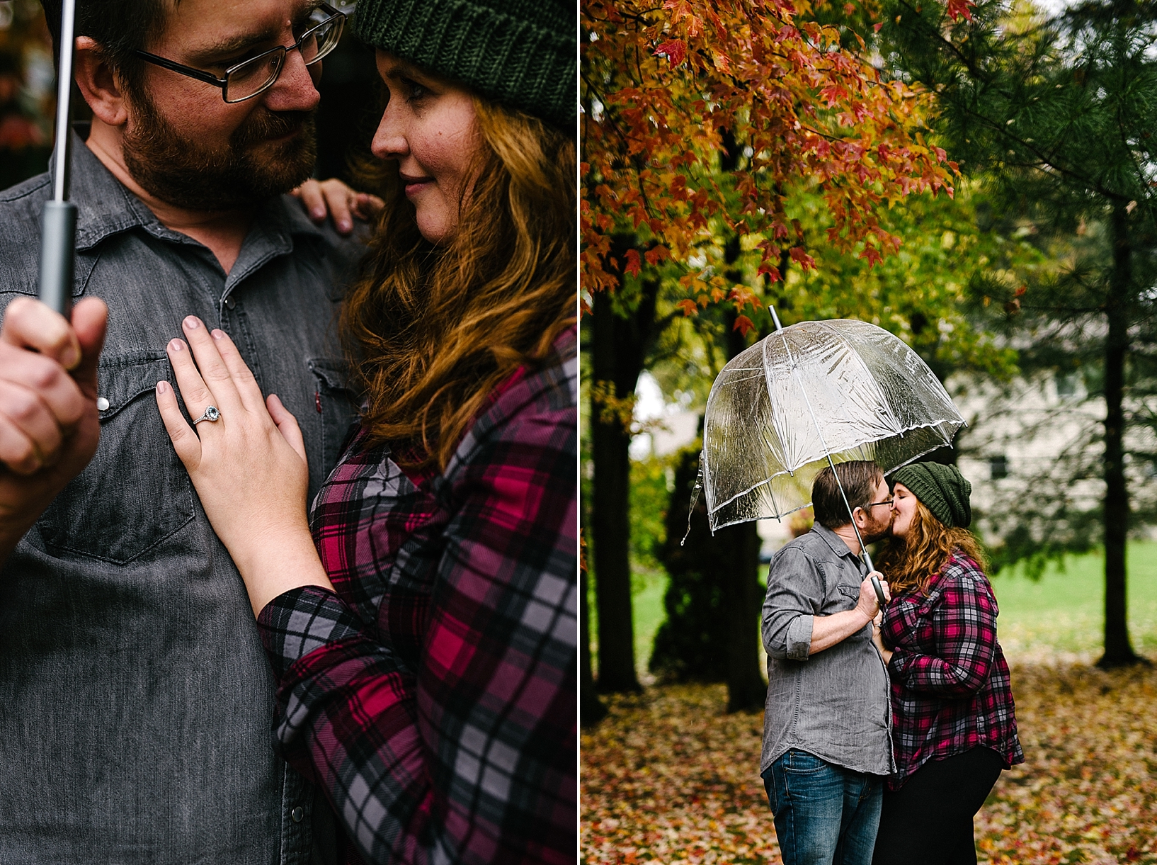 rainy day engagement session Youngstown OH