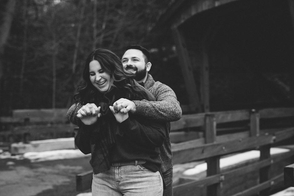 Winter Engagement Session at Lanterman's Mill in Youngstown OH
