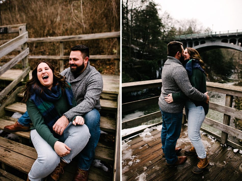 Winter Engagement Session at Lanterman's Mill in Youngstown OH