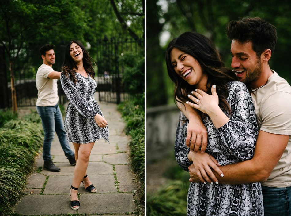 Couple laughs and embraces after pittsburgh surprise proposal