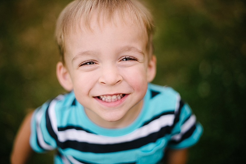 close up of little boy smiling