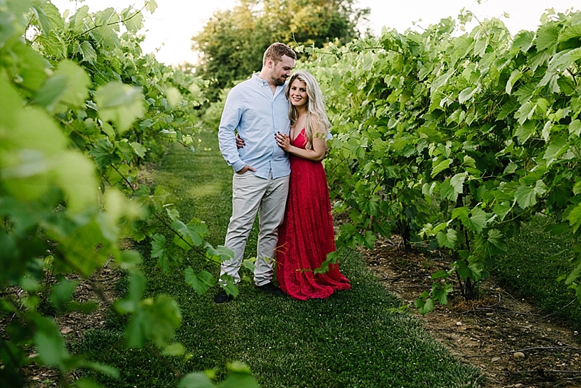 couple standing in vineyards at Gervasi Vineyard Canton OH