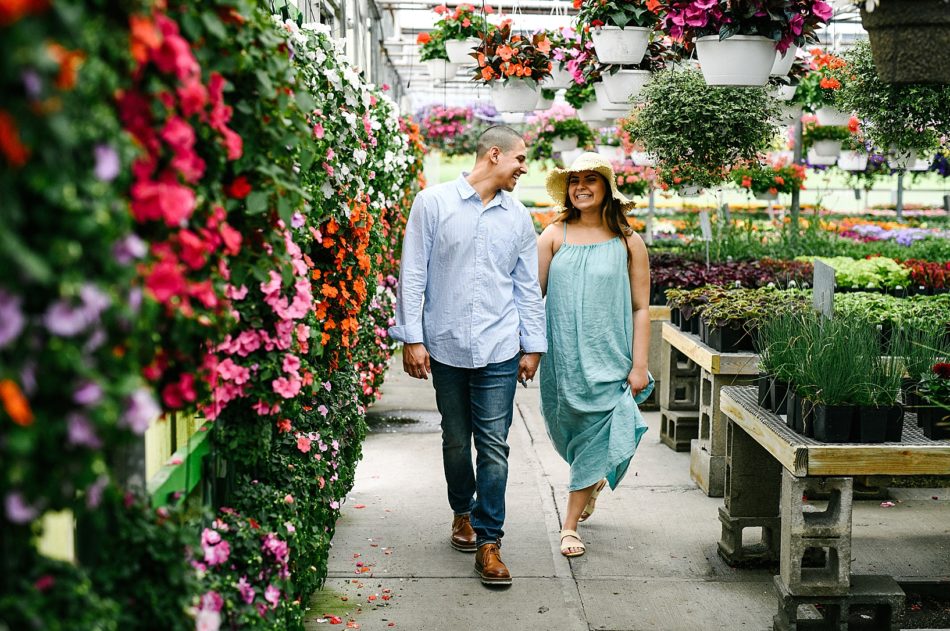 Greenhouse Engagement Session Columbiana OH Liz + Raul