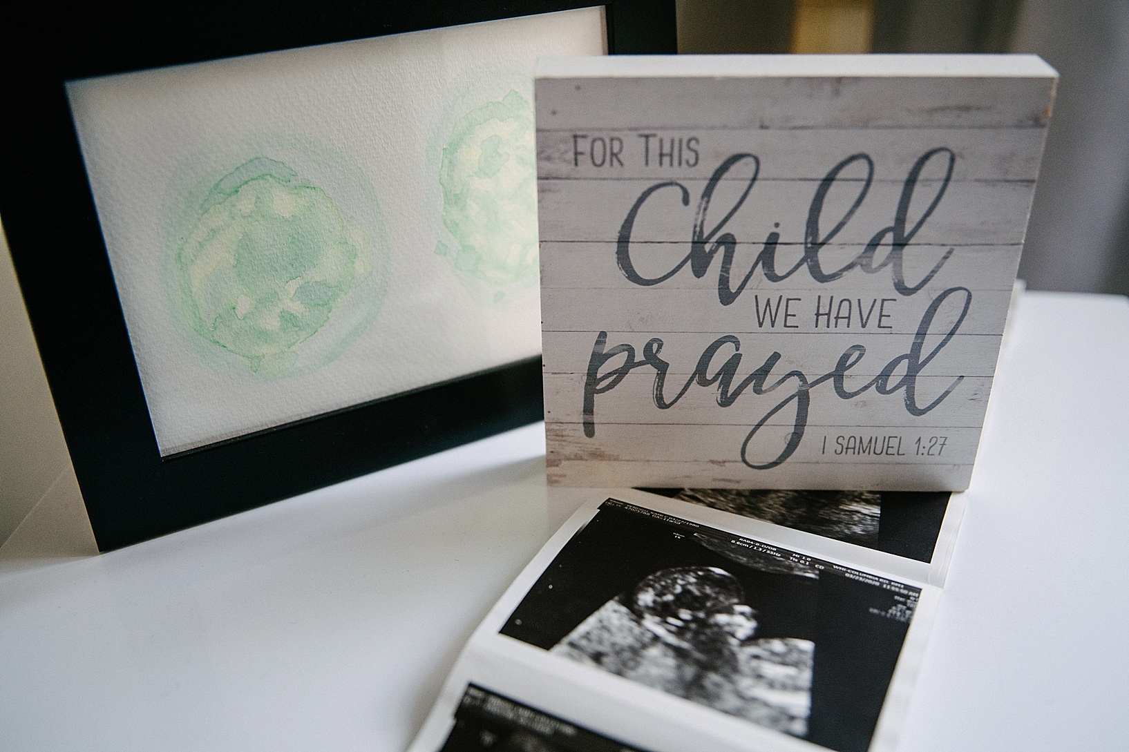 For this child we have prayed sign next to ultrasound