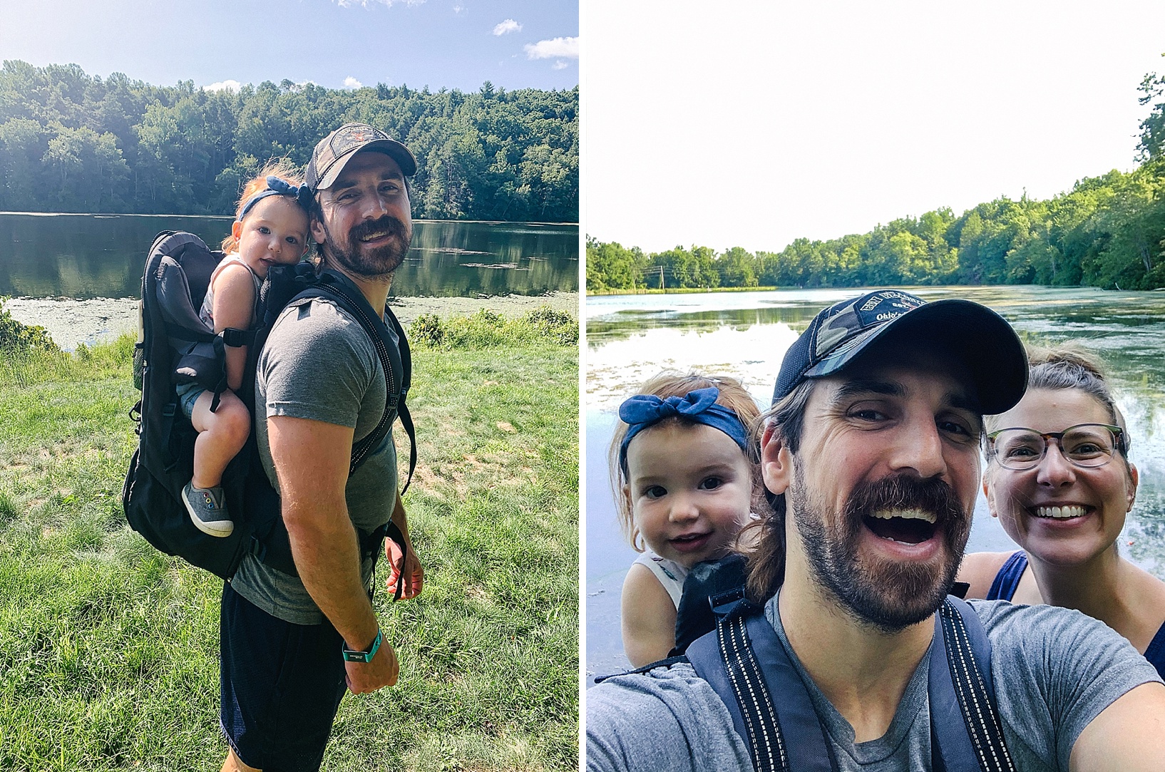 family hiking in the Poconos