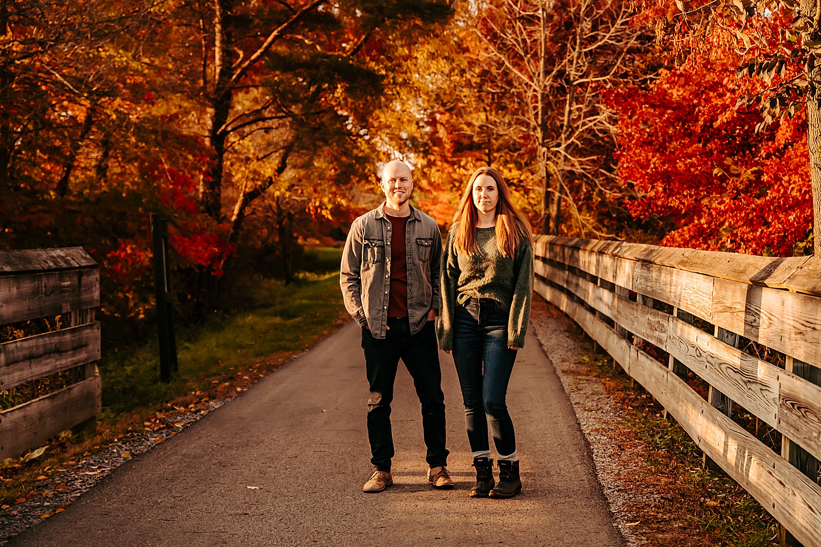 couple standing on pathway at MetroParks bike trail