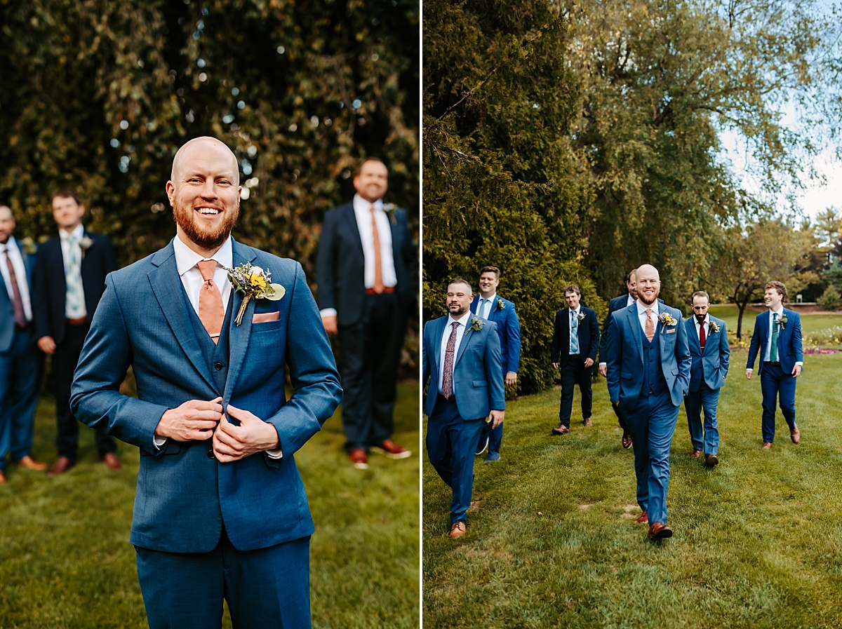 groom in navy blue suit 