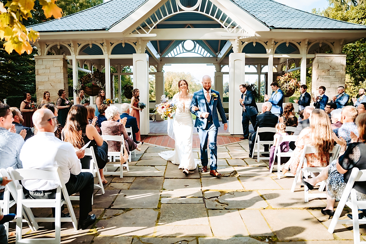 wedding ceremony at Kidston Pavilion in Mill Creek Park