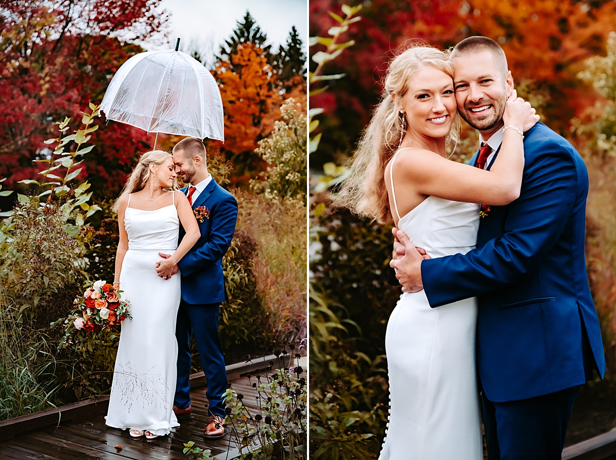 rainy fall wedding day photos at Firestone Park
