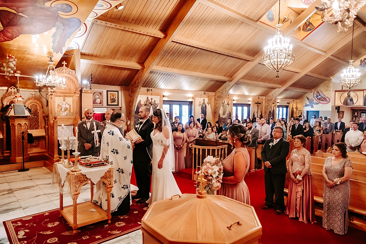 traditional Greek wedding ceremony at Archangel Michael Greek Orthodox Church