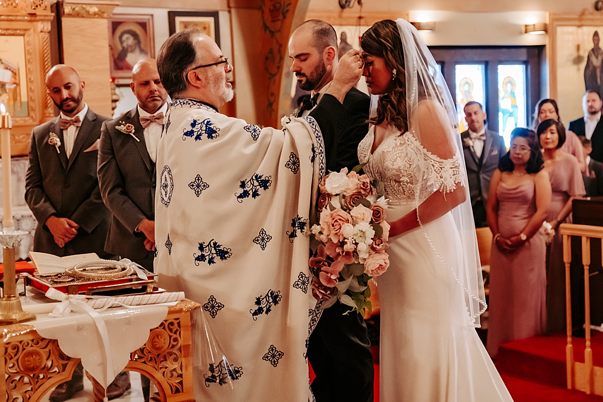 traditional Greek wedding ceremony at Archangel Michael Greek Orthodox Church