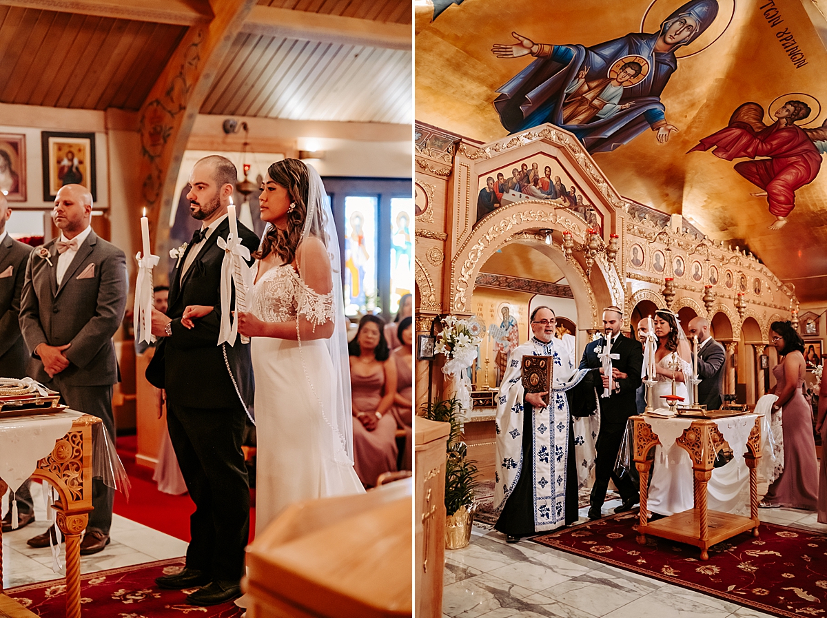 traditional Greek wedding ceremony at Archangel Michael Greek Orthodox Church