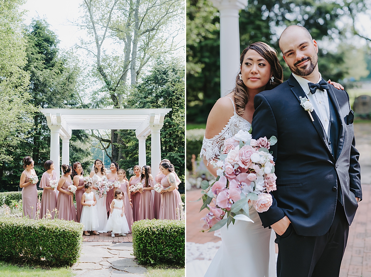 June wedding with dusty rose and mauve color theme