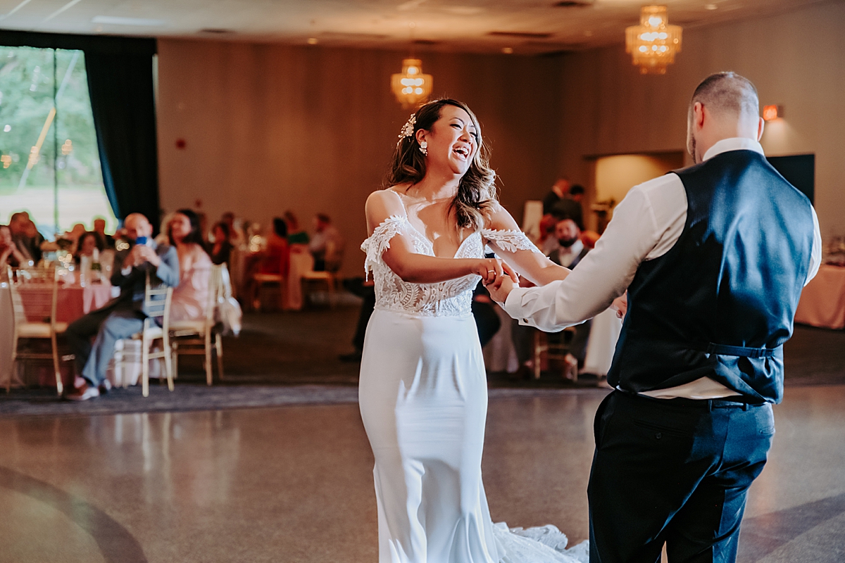 first dance at wedding reception Youngstown OH wedding photographer