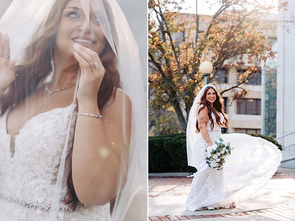 bridal portrait taken by Carlyn K Photography at the Butler Institute of American Art
