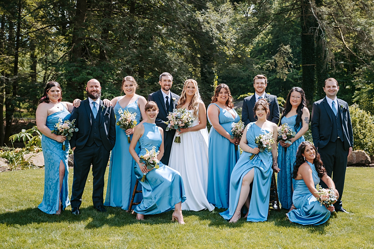bridal party portraits taken by Carlyn K Photography at Ford Nature Center in Mill Creek Park