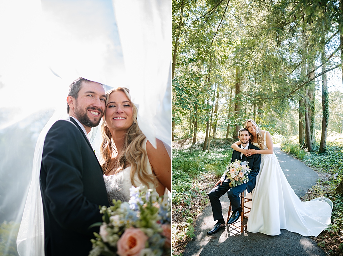 bridal party portraits taken by Carlyn K Photography at Ford Nature Center in Mill Creek Park