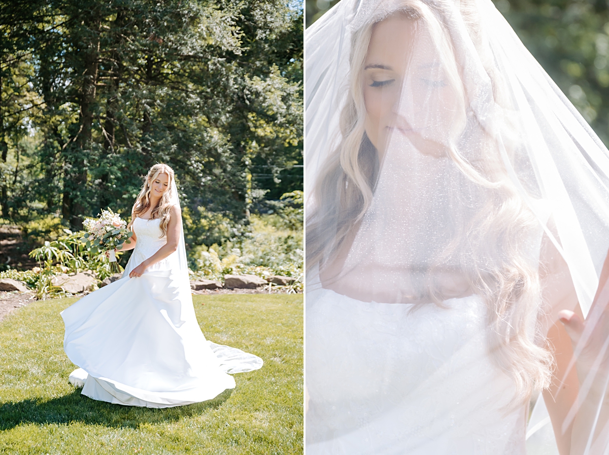 bridal party portraits taken by Carlyn K Photography at Ford Nature Center in Mill Creek Park