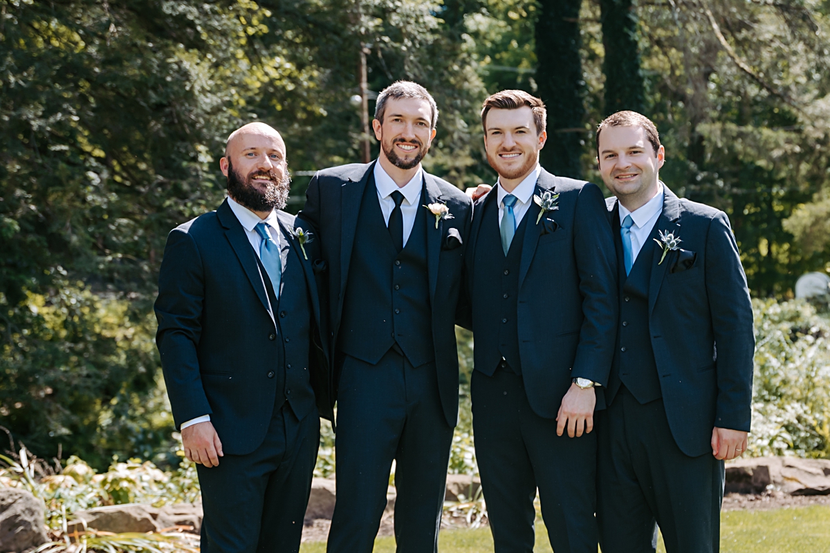 bridal party portraits taken by Carlyn K Photography at Ford Nature Center in Mill Creek Park