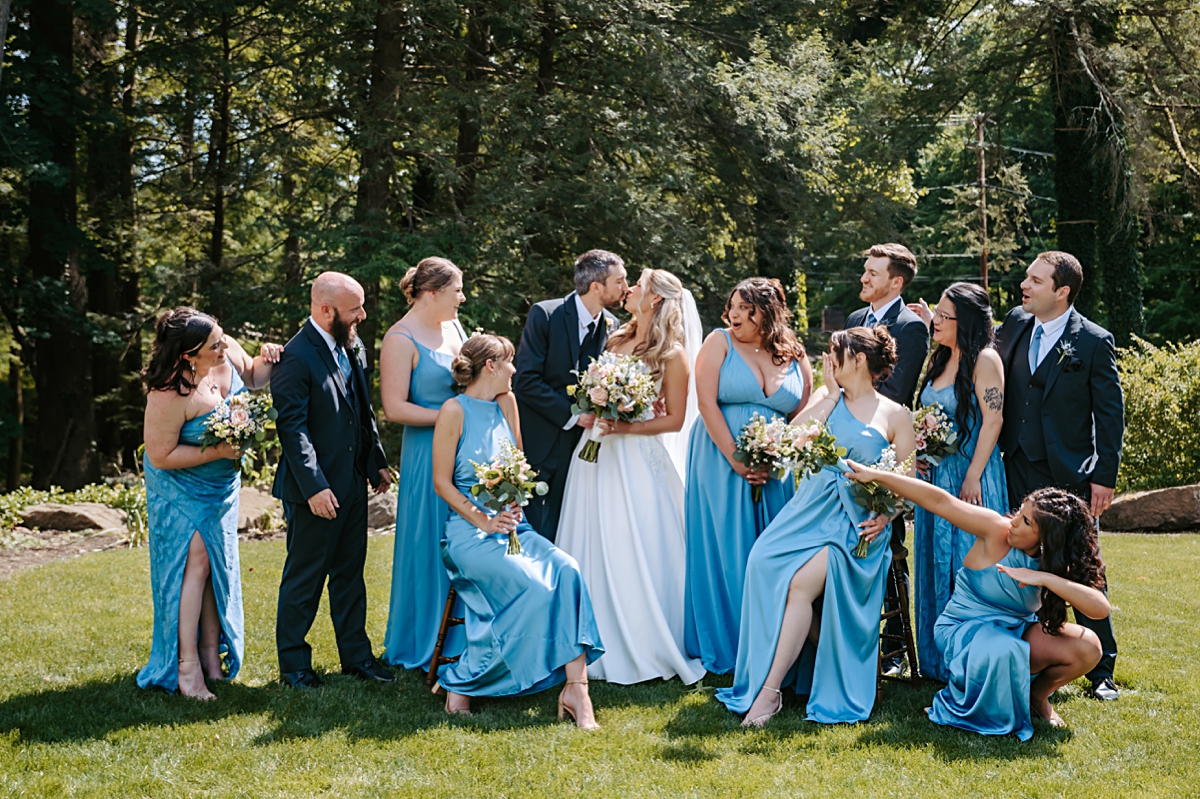bridal party portraits taken by Carlyn K Photography at Ford Nature Center in Mill Creek Park