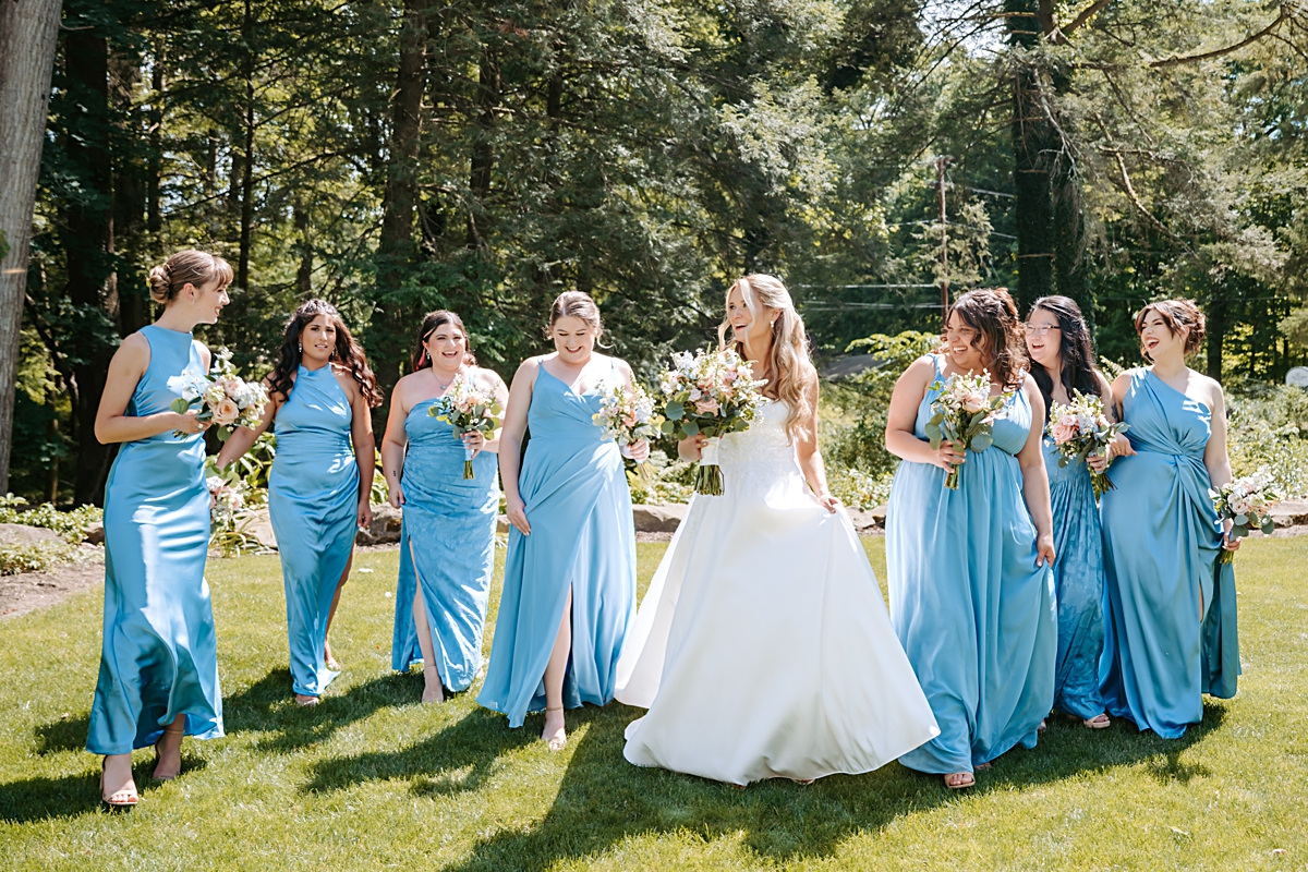 bridal party portraits taken by Carlyn K Photography at Ford Nature Center in Mill Creek Park